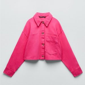 NWT ZARA CROPPED COTTON OVERSHIRT